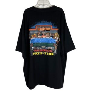 Vintage Hooters Hot Tub Club T Shirt Men's XXL Black NWOT Y2K Redneck Hot Tub
